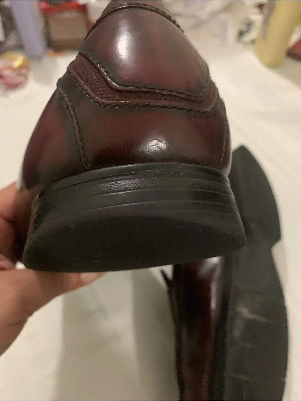 Bostonian Men's Wine/Burgundy Leather Penny Loafers